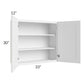 RTA Frosted White Shaker 33" x 30" Wall Cabinet with 1 Decorative End Panel