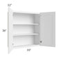 RTA Frosted White Shaker 33" x 36" Wall Cabinet with 1 Decorative End Panel
