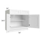 RTA Frosted White Shaker 36" Base Cabinet with 2 Roll Out Trays