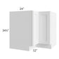 RTA Frosted White Shaker 36" Lazy Susan Corner Base with Stainless Steel Baskets with 2 Plastic Baskets