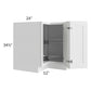 RTA Frosted White Shaker 36" Lazy Susan Corner Base with Stainless Steel Baskets with 2 Plastic Baskets