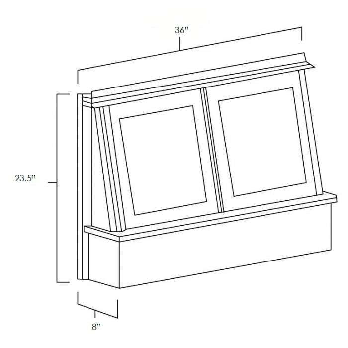 RTA Frosted White Shaker 36" Range Hood Front