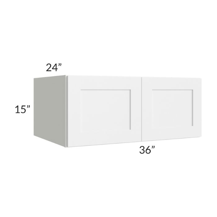 RTA Frosted White Shaker 36" x 15" x 24" Refrigerator Wall Cabinet