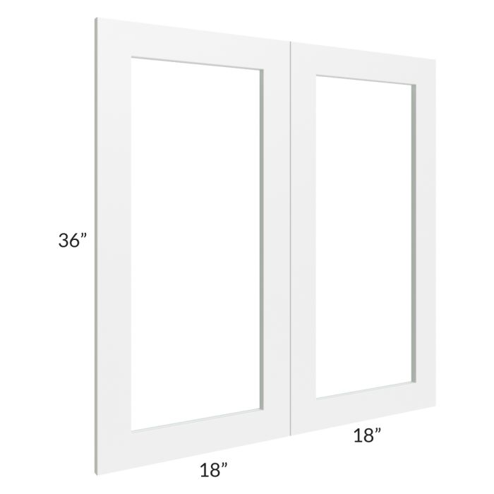 RTA Frosted White Shaker 36" x 36" Glass Door