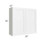 RTA Frosted White Shaker 39" x 36" Wall Cabinet with 2 Decorative End Panels