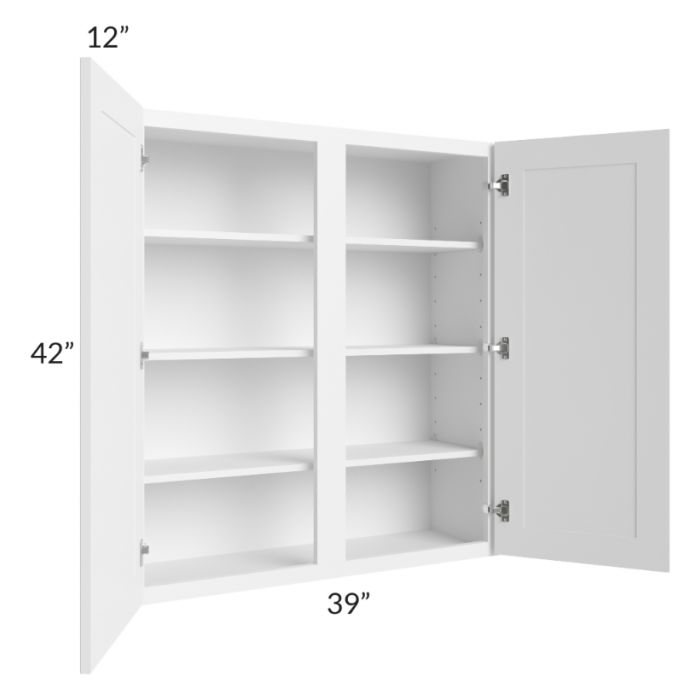 RTA Frosted White Shaker 39" x 42" Wall Cabinet