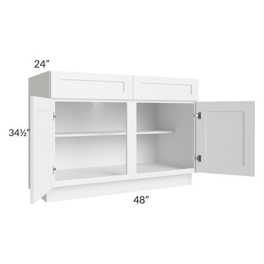 RTA Frosted White Shaker 48" Base Cabinet
