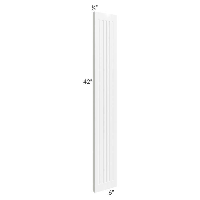 RTA Frosted White Shaker 6" x 42" Fluted Wall Filler