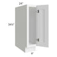 RTA Frosted White Shaker 9" Full Height Door Tray Base Cabinet