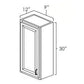 RTA Frosted White Shaker 9" x 30" Wall Cabinet with 1 Decorative End Panel