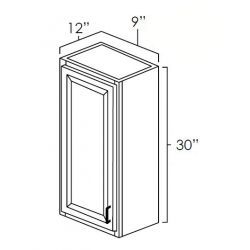 RTA Frosted White Shaker 9" x 30" Wall Cabinet with 1 Decorative End Panel