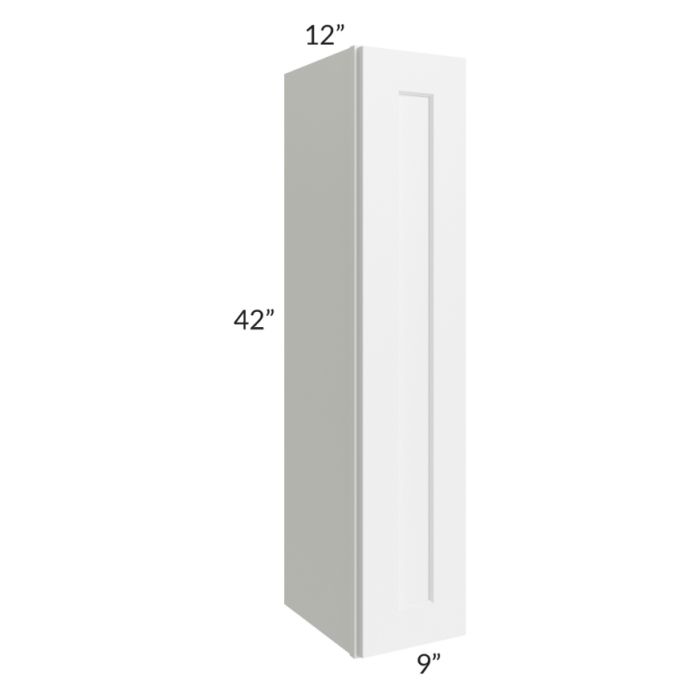 RTA Frosted White Shaker 9" x 42" Wall Cabinet with 1 Decorative End Panel