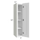 RTA Frosted White Shaker 9" x 42" Wall Cabinet with 1 Decorative End Panel