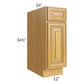 RTA Glazed Praline 12" Base Cabinet - Left Hinged with 2 Decorative End Panels