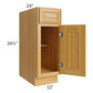 RTA Glazed Praline 12" Base Cabinet - Left Hinged with 2 Decorative End Panels