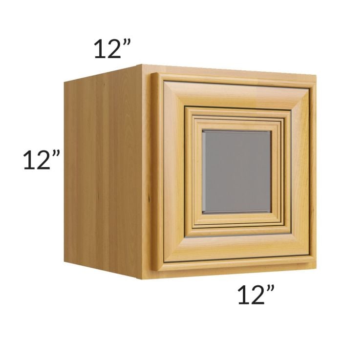 RTA Glazed Praline 12" x 12" Decorative Wall Cabinet with Beveled Glass