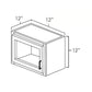 RTA Glazed Praline 12" x 12" Decorative Wall Cabinet with Beveled Glass