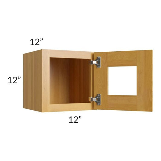 RTA Glazed Praline 12" x 12" Decorative Wall Cabinet with Beveled Glass