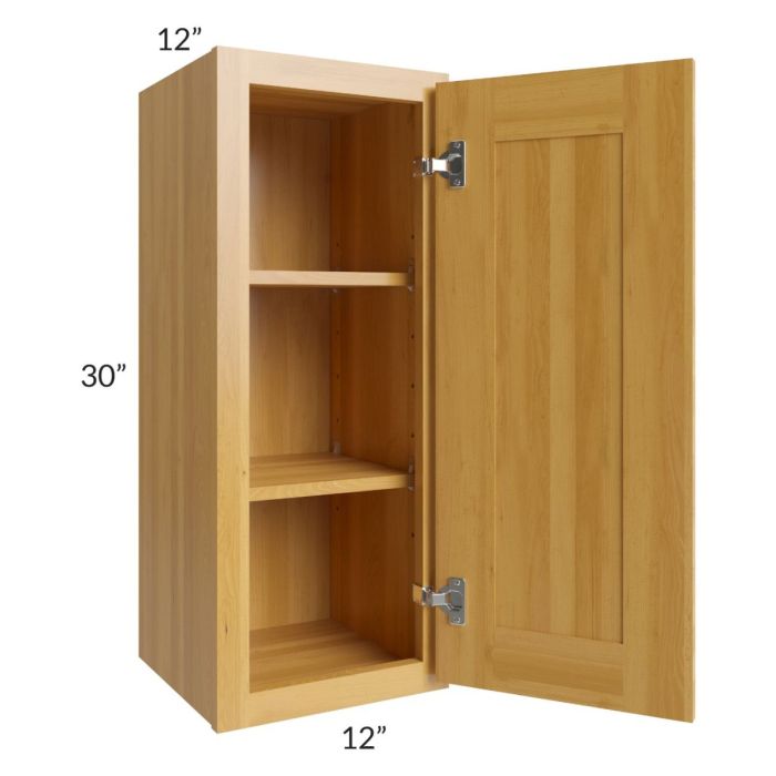 RTA Glazed Praline 12" x 30" Wall Cabinet with 1 Decorative End Panel