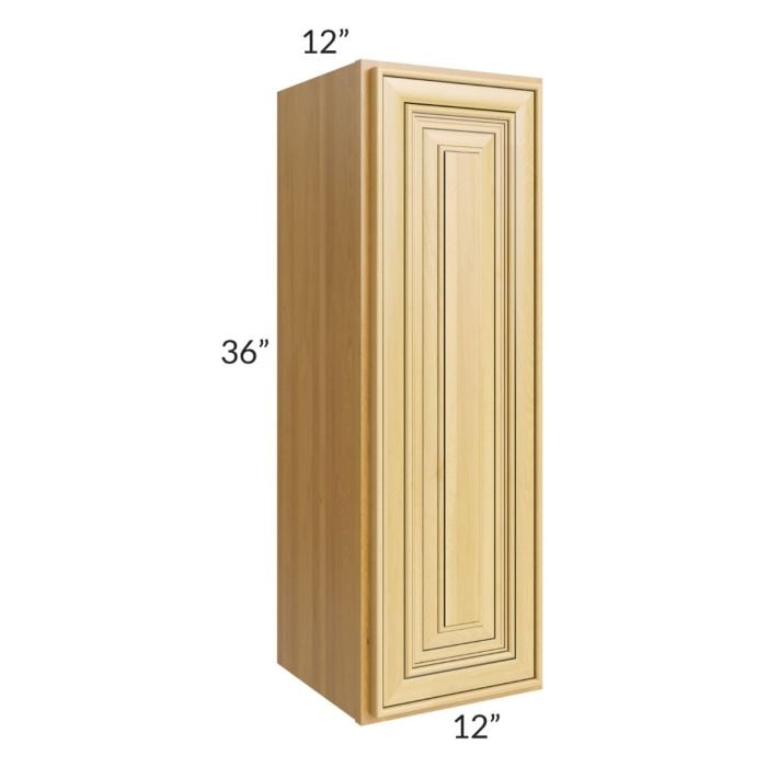 RTA Glazed Praline 12" x 36" Wall Cabinet with 2 Decorative End Panels