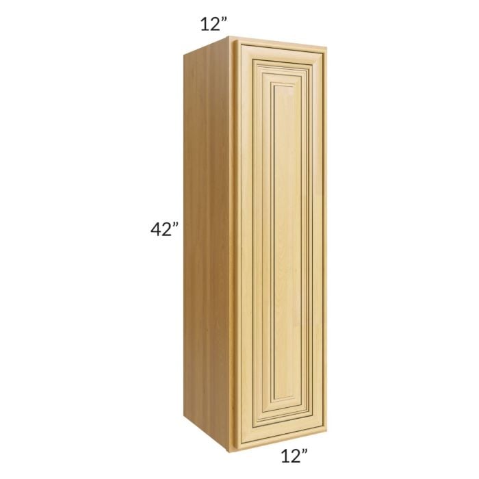 RTA Glazed Praline 12" x 42" Wall Cabinet with 1 Decorative End Panel