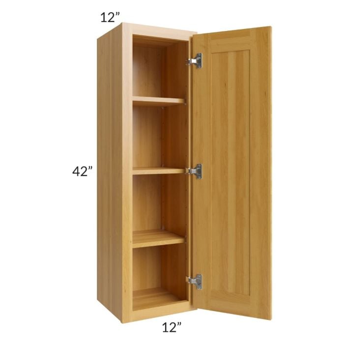 RTA Glazed Praline 12" x 42" Wall Cabinet with 2 Decorative End Panels