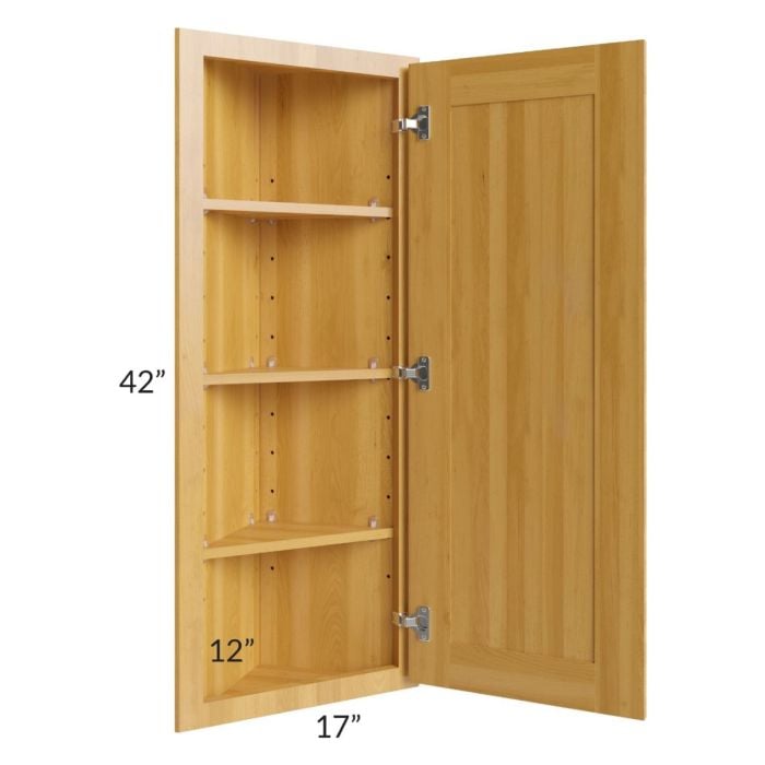 RTA Glazed Praline 12" x 42" Wall End Angle Cabinet