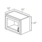 RTA Glazed Praline 15" x 12" Wall Cabinet with Beveled Glass
