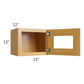 RTA Glazed Praline 15" x 12" Wall Cabinet with Beveled Glass