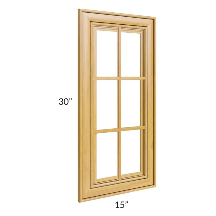 RTA Glazed Praline 15" x 30" Mullion Glass Door