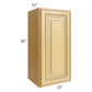 RTA Glazed Praline 15" x 30" Wall Cabinet with Mullion Glass Door