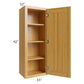 RTA Glazed Praline 15" x 42" Wall Cabinet with 2 Decorative End Panels and Mullion Glass Door