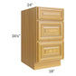 RTA Glazed Praline 18" 3-Drawer Base Cabinet