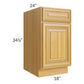RTA Glazed Praline 18" Base Cabinet - Left Hinged with 1 Decorative End Panel and 1 Roll Out Tray