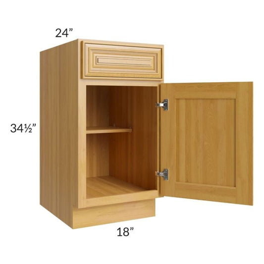 RTA Glazed Praline 18" Base Cabinet - Right Hinged with 1 Decorative End Panel