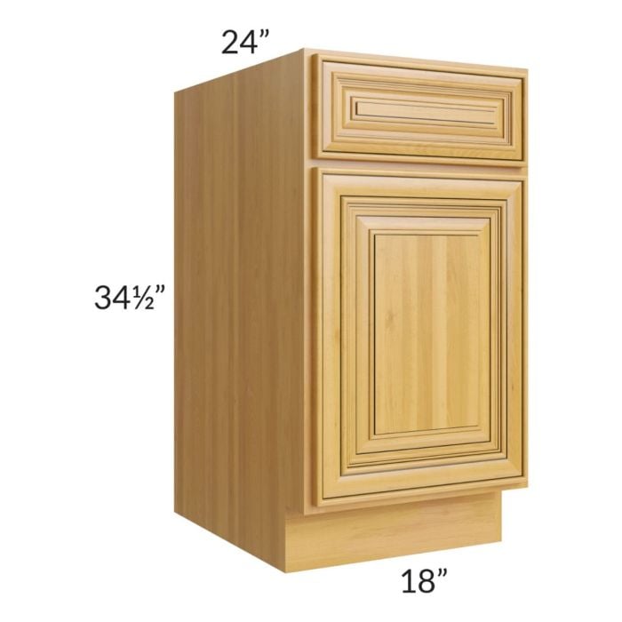 RTA Glazed Praline 18" Base Cabinet - Right Hinged with 2 Decorative End Panels