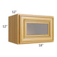 RTA Glazed Praline 18" x 12" Decorative Wall Cabinet with Beveled Glass