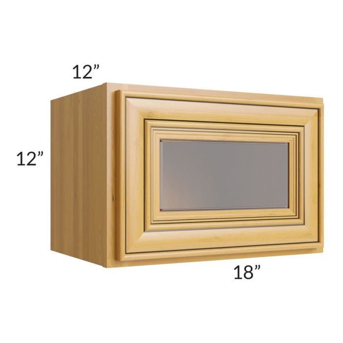 RTA Glazed Praline 18" x 12" Decorative Wall Cabinet with Beveled Glass