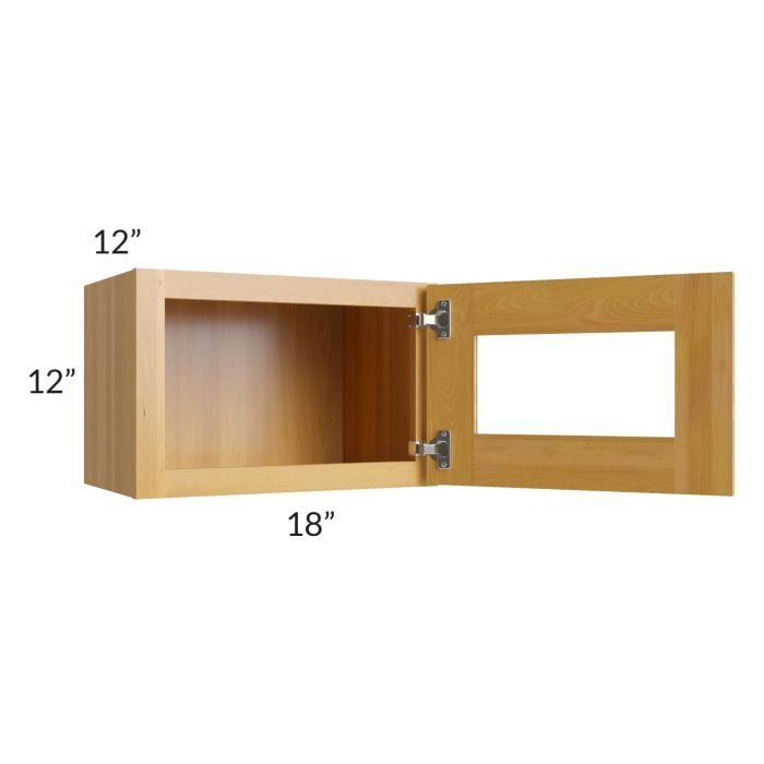 RTA Glazed Praline 18" x 12" Decorative Wall Cabinet with Beveled Glass