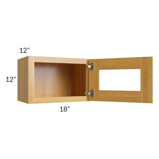 RTA Glazed Praline 18" x 12" Decorative Wall Cabinet with Beveled Glass