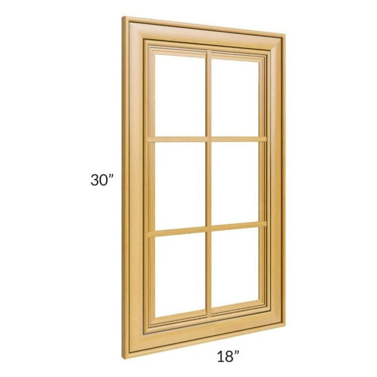 RTA Glazed Praline 18" x 30" Mullion Glass Door