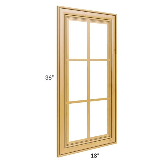 RTA Glazed Praline 18" x 36" Mullion Glass Door