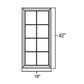 RTA Glazed Praline 18" x 42" Mullion Glass Door