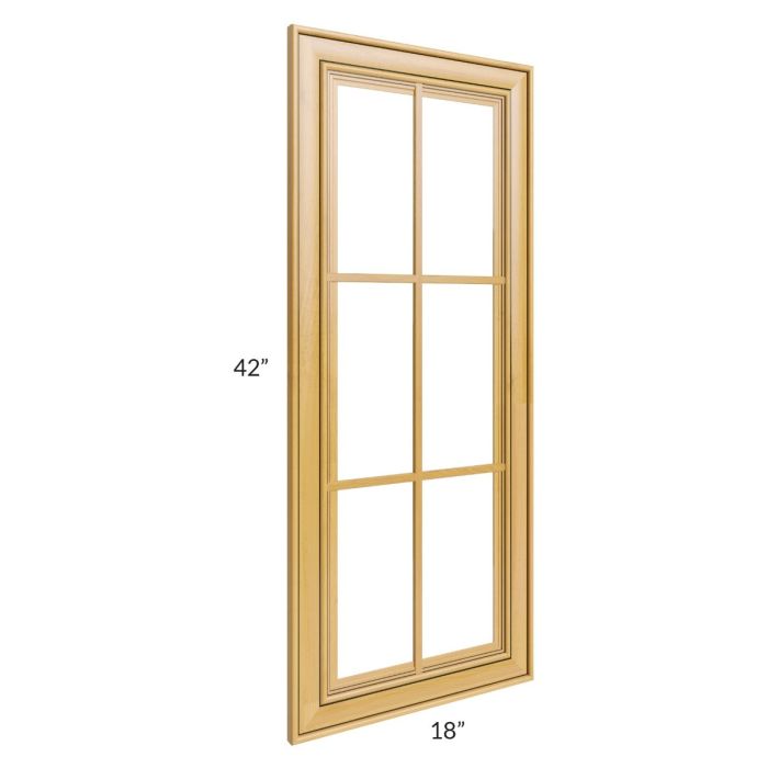 RTA Glazed Praline 18" x 42" Mullion Glass Door
