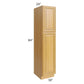 RTA Glazed Praline 18" x 84" Utility Cabinet with 4 Roll Out Trays