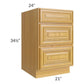 RTA Glazed Praline 21" 3-Drawer Base Cabinet