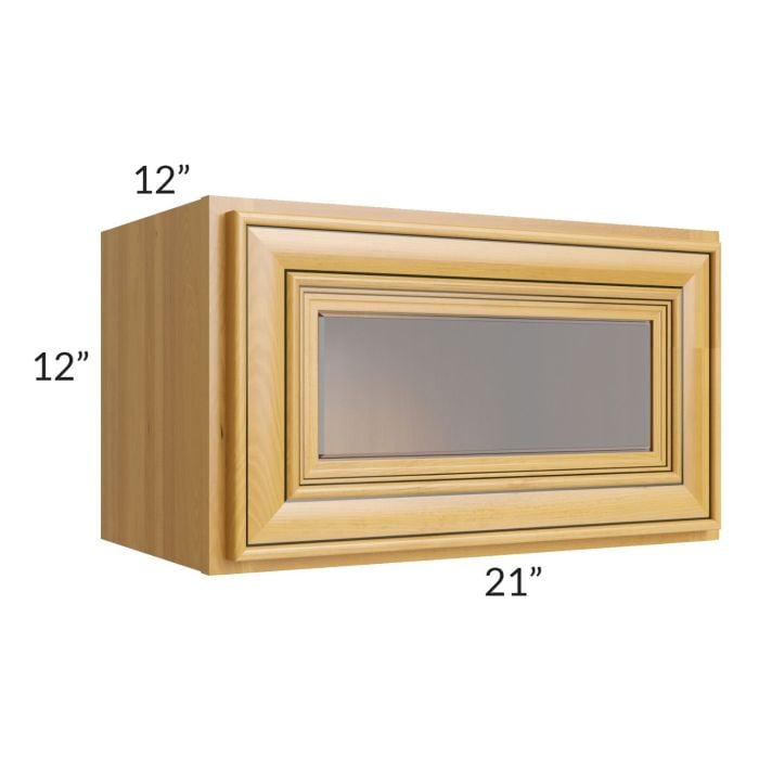RTA Glazed Praline 21" x 12" Decorative Wall Cabinet with Beveled Glass
