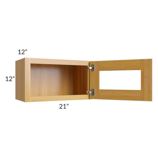 RTA Glazed Praline 21" x 12" Decorative Wall Cabinet with Beveled Glass