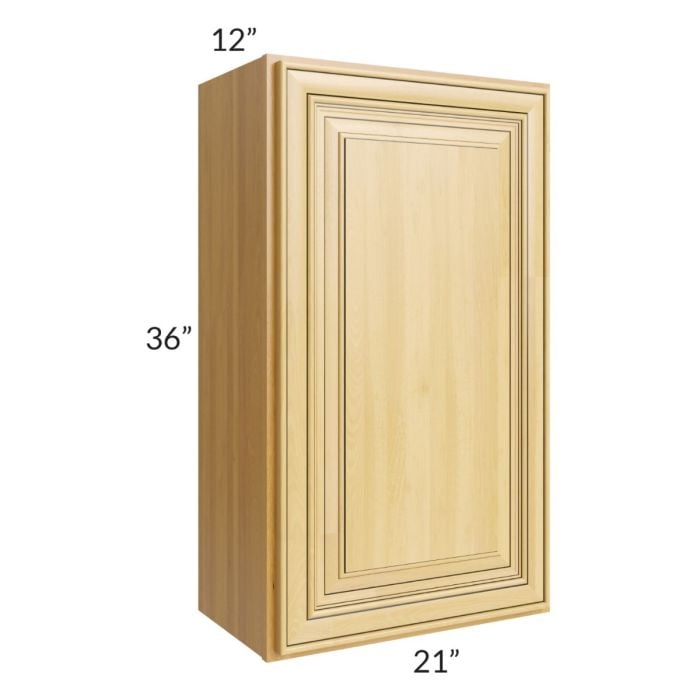 RTA Glazed Praline 21" x 36" Wall Cabinet with 1 Decorative End Panel