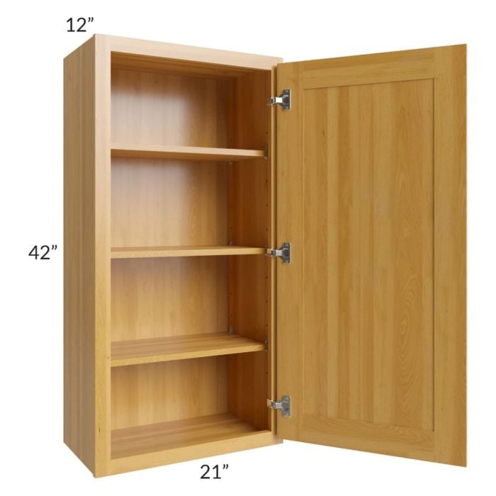 RTA Glazed Praline 21" x 42" Wall Cabinet with Mullion Glass Door